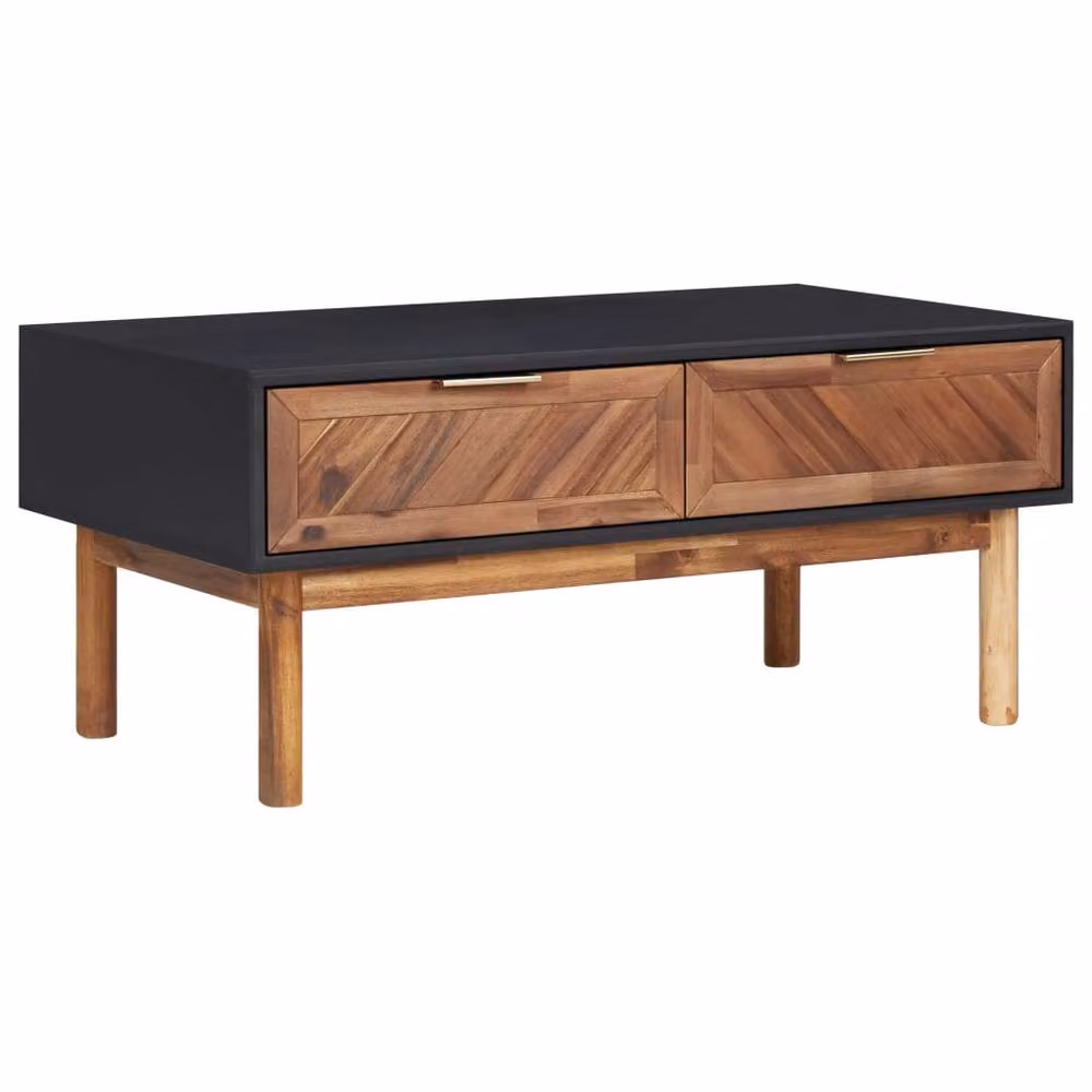Berkfield Home Brown Acacia Wood and MDF Geometric Coffee Table W/D/H: 90 x 50 x 40 cm – 2