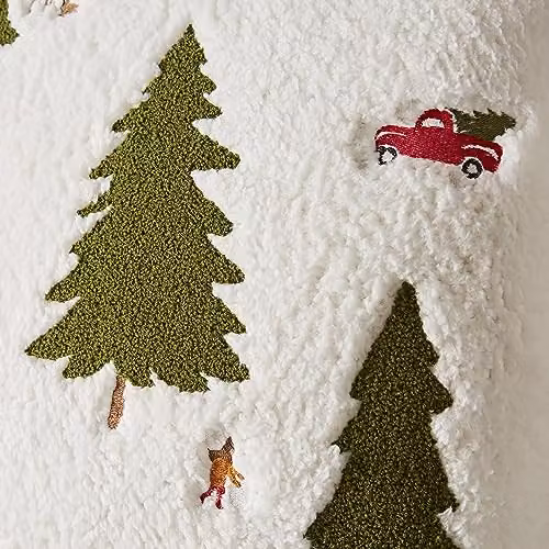 Catherine Lansfield Cosy Boucle Christmas Tree Cushion in Beige and White, W/D/H: 45 x 45 x 45 cm – 2
