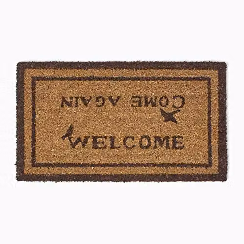 Homescapes Natural Coir Doormat, Brown and Beige, W/D/H: 70 x 40 x 2 cm – 1