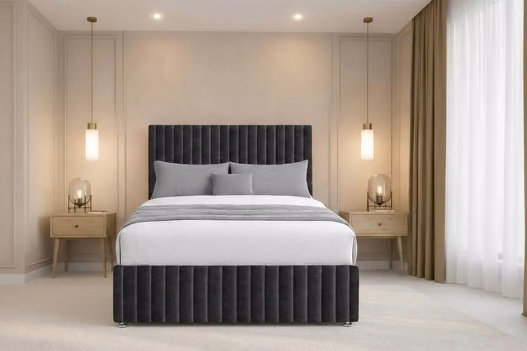 Nexus Mattresses Ltd Verona Plush Divan Set with 2 Drawers and Headboard and Footboard, Black, W/D/H: 120 x 200 cm