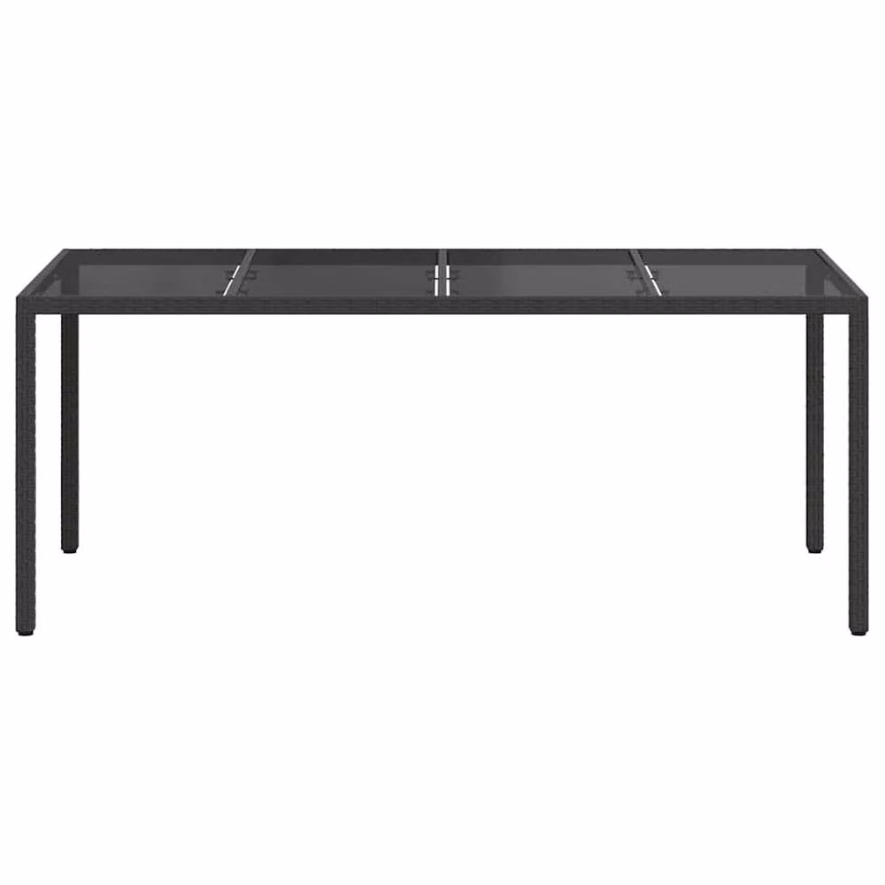 Berkfield Home Black Poly Rattan Garden Dining Table W: 190 cm, D: 90 cm, H: 75 cm – 3