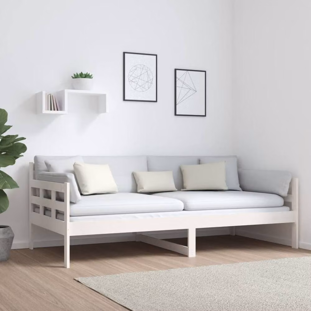 Berkfield Home Beautiful Day Bed in White Lacquered Solid Pine, W/D/H: 190 x 90 cm – 2