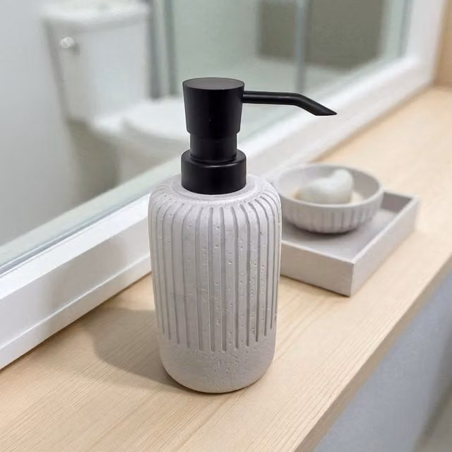 Showerdrape Alexandria Stone Liquid Soap Dispenser in Beige – 3