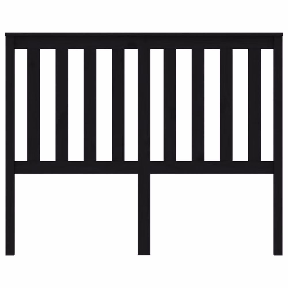 Berkfield Home Black Solid Pine Wood Bed Headboard, W/D/H: 126 x 6 x 101 cm – 3