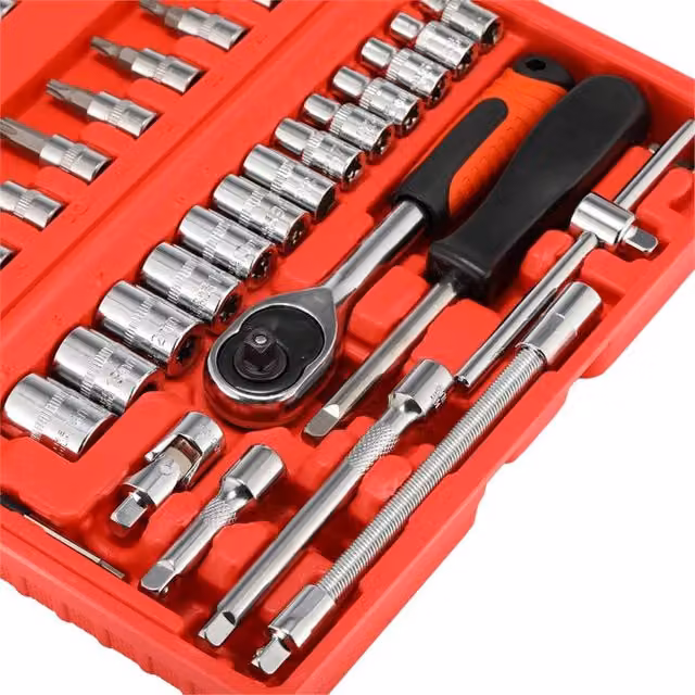 SPETLEK 1/4 inch Drive Socket Ratchet Wrench Set in Red – 1