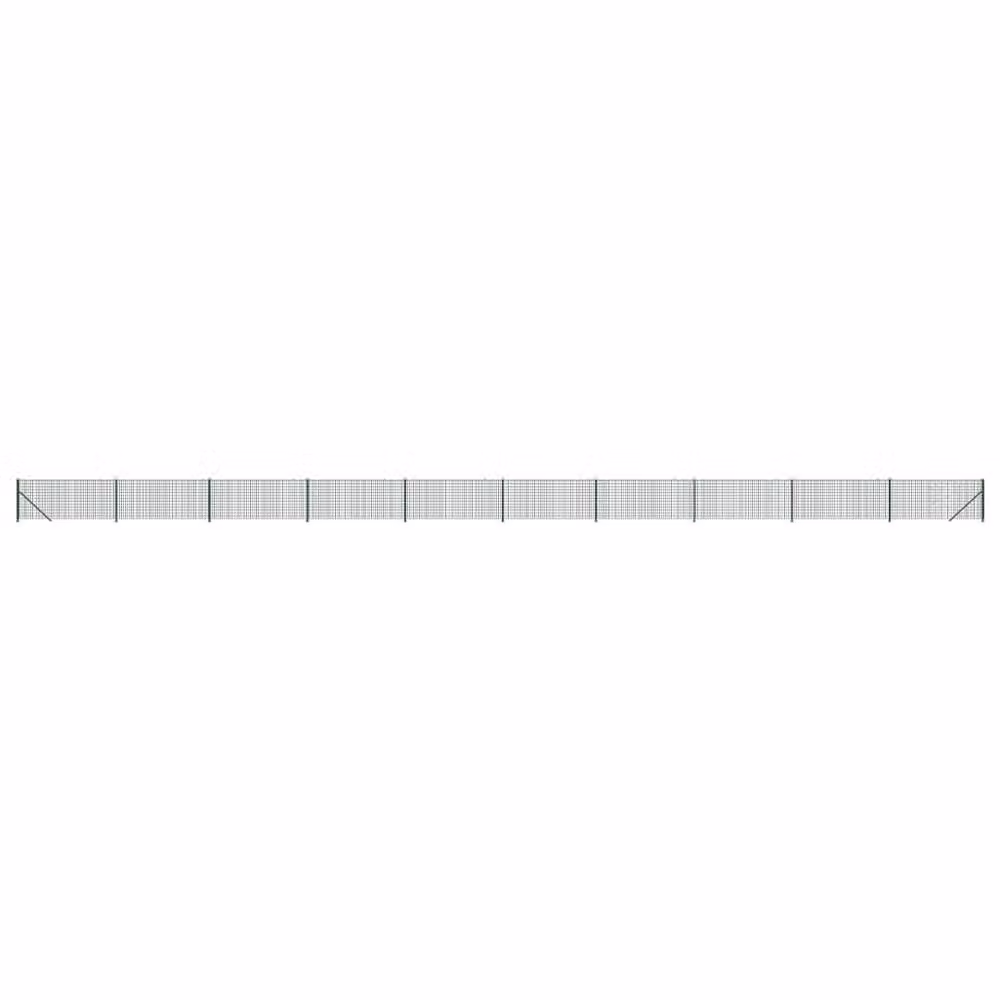 Berkfield Home Durable Green PVC Coated Galvanised Steel Wire Mesh Fence with Flange, W: 0.8 m, L: 25 m – 2