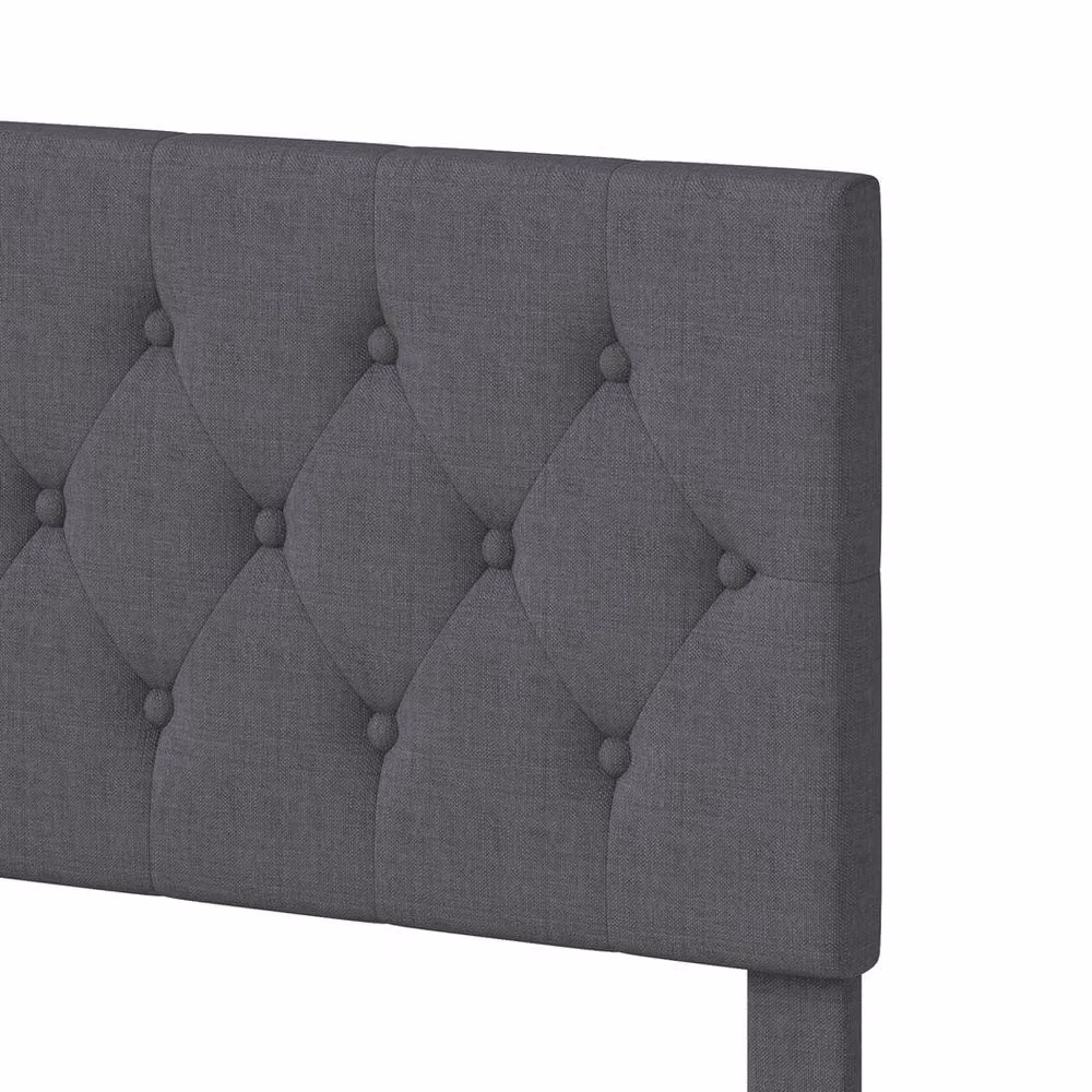 Levede Upholstered King Bed Frame in Grey Fabric with Modern Design, W/D/H: 180 x 200 cm – 4