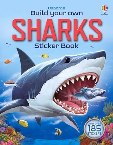 Usborne Build Your Own Sharks Interactive Sticker Book for Learning about Marine Creatures, Multicolour
