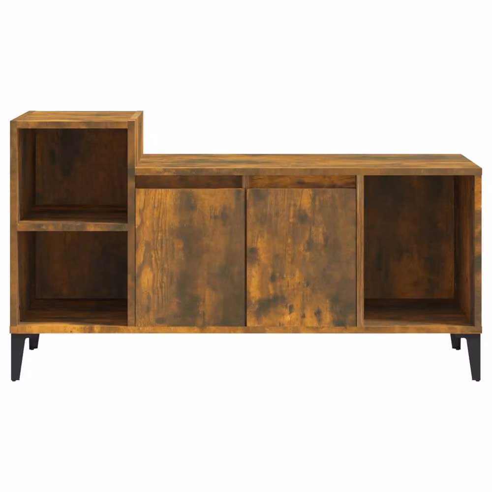 Berkfield Home Smoked Oak TV Cabinet in Brown, W/D/H: 100 x 35 x 55 cm – 4