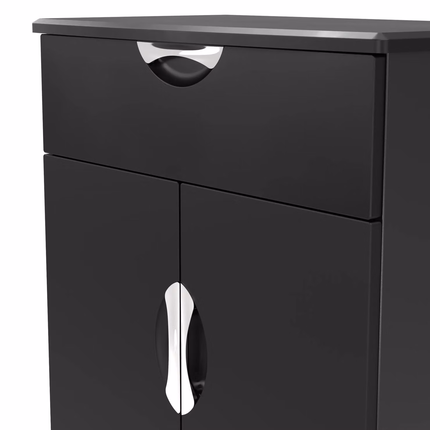 Ready Assembled 2 U Holborn Black Matt 2 Door and 1 Drawer Sideboard – 4
