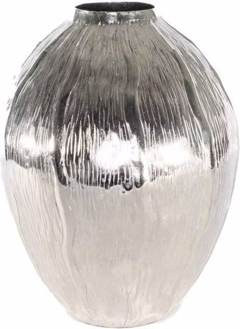KDMD Silver Eros Seed Metal Vase, Height: 29.5 cm