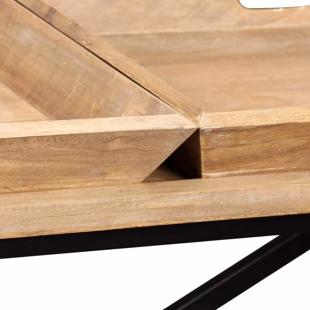 Berkfield Home Solid Mango Wood Console Table in Brown, W/D/H: 130 x 40 x 80 cm – 3
