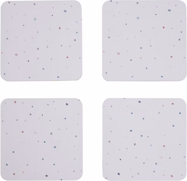 Orsina Set of 4 Square Speckled Coasters in White and Multicolour