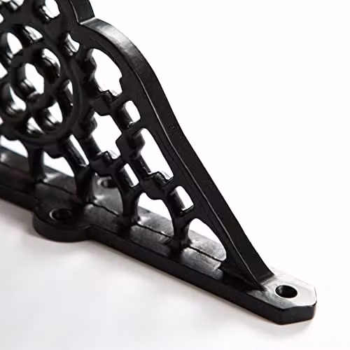 Hammer and Tongs Honeycomb Iron Wall Mounted Shelf Brackets, Matt Black, Pack of 4 – 2
