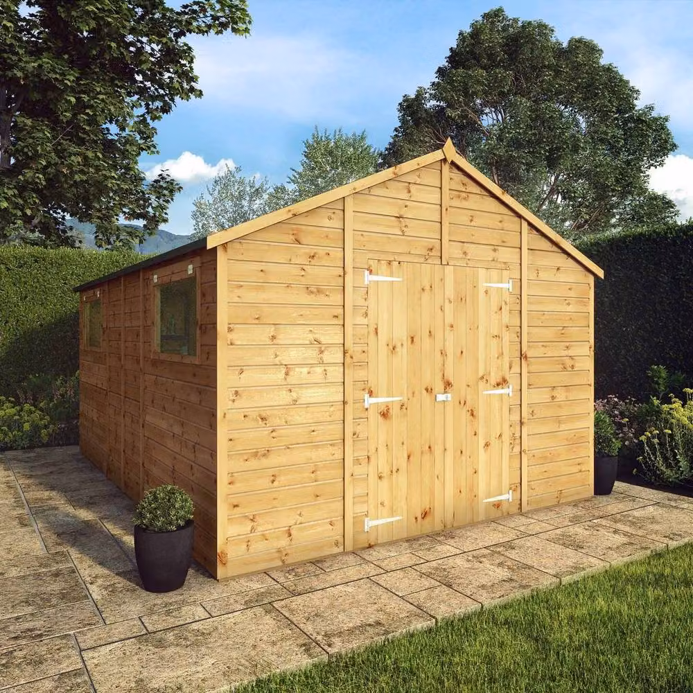 Mercia Premium Shiplap Apex Workshop in Light Brown, W: 322.7 cm, D: 427.4 cm, H: 252.4 cm – 3