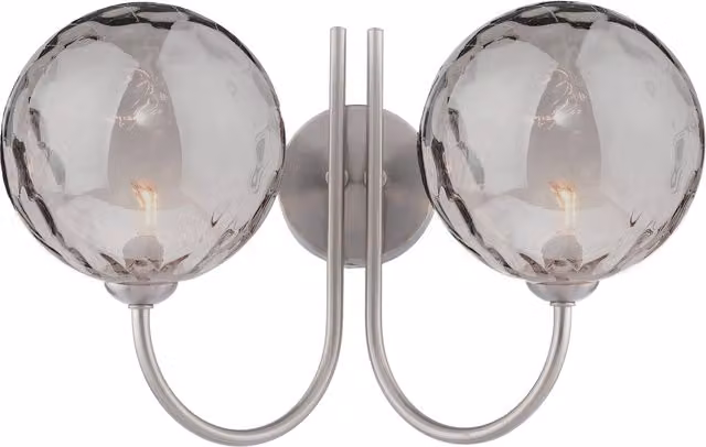 Dar JAR0938-10 Silver Modern Dimmable Glass Sphere Wall Light