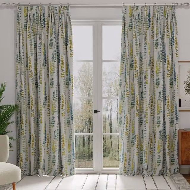 Terrys Santa Maria Made to Measure Blackout Floral Cotton Fabric Panel Curtain in Blue, Green and Multicolour