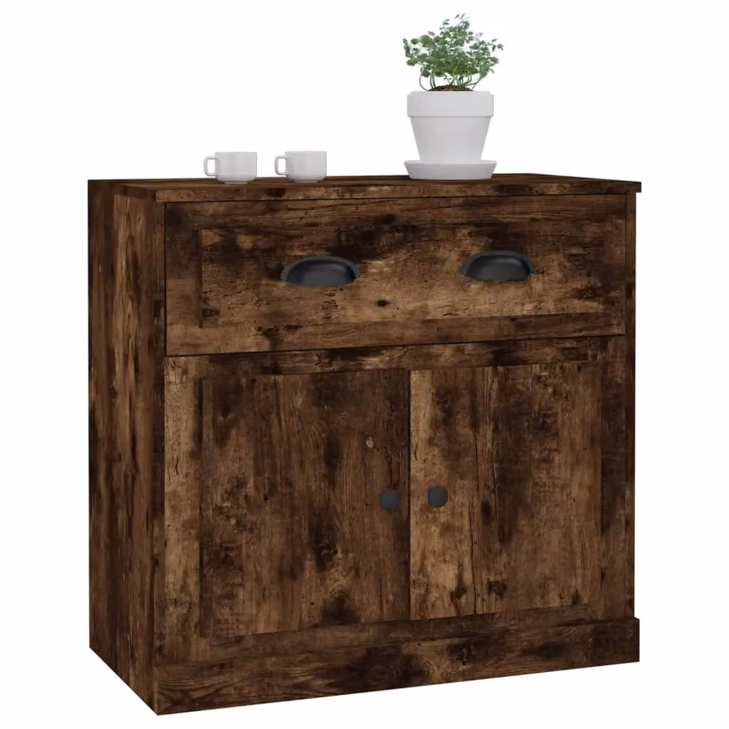 Berkfield Home Smoked Oak Sideboard in Brown, W/D/H: 70 x 35.5 x 67.5 cm – 3