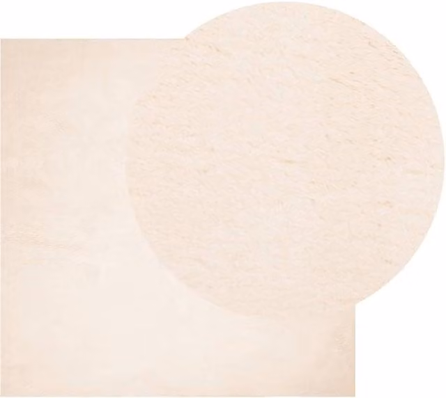 Berkfield Home HUARTE Square Short Pile Washable Rug in Beige, W/D/H: 160 x 160 x 1 cm