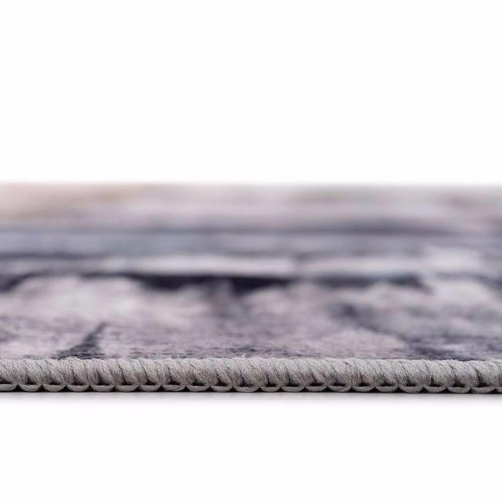 Kukoon Abstract Soft Pile Area Rug in Blue and Grey, W: 120 cm, L: 170 cm – 5