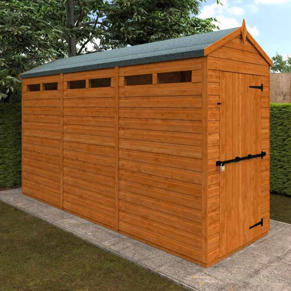 Buttercup Farm 12x4 Flex Apex Security Gable Play House in Burnt Orange, W: 115 cm, D: 353.8 cm, H: 219.2 cm – 2