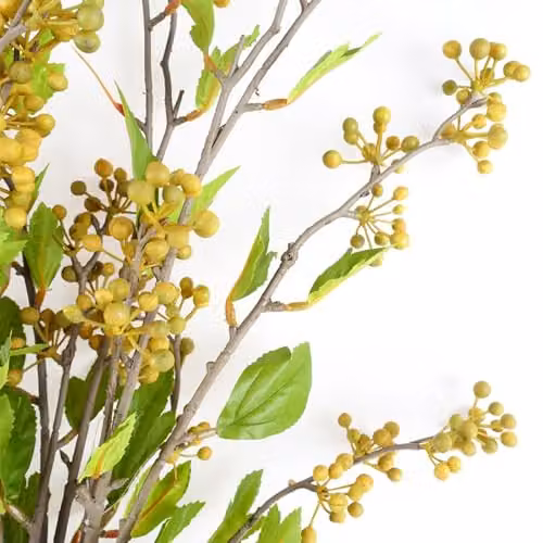 Yellow and Green Leaf Design Artificial Textile Flowers – 2