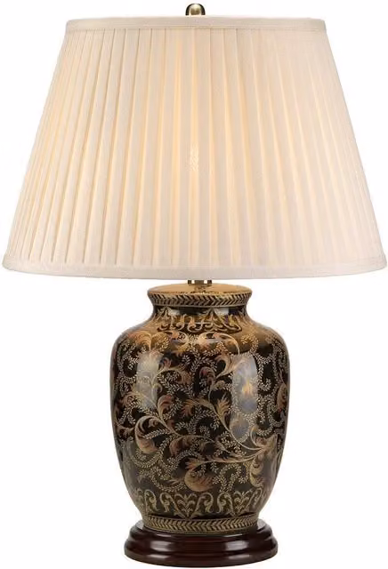Netlighting Morris Small Table Lamp in Black and Gold with E27 Socket