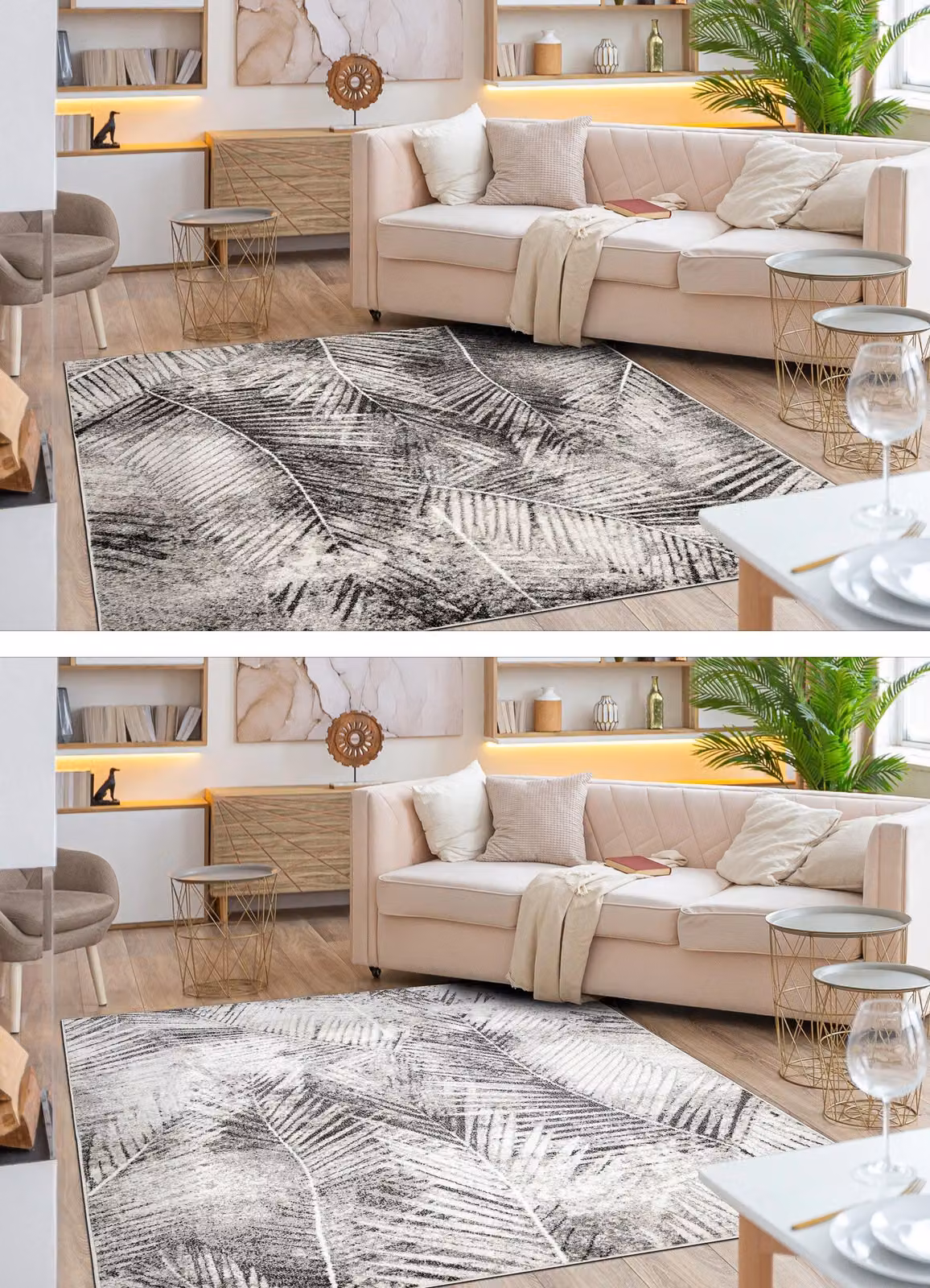 RugsX Mateo Modern Grey Rectangular Rug with High-Low Effect, W: 120 cm, L: 170 cm – 3