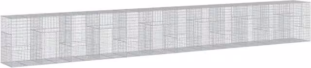 Berkfield Home Silver Galvanised Steel Gabion Basket with Cover, W/D/H: 1200 x 100 x 150 cm – 1