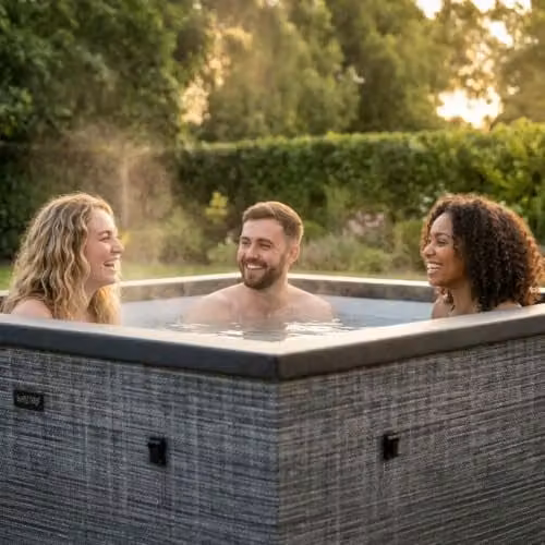 Summer Waves Wave Garda 6 Person Eco Foam Hot Tub in Flint Grey with Integrated Heater and WiFi App Control – 3