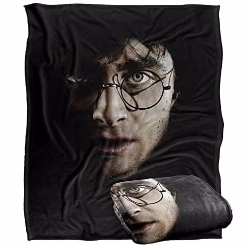 LOGOVISION Harry Potter Deathly Hallows Part 1 Poster Super Soft Fleece Throw Blanket, White and Multicolour, W/D/H: 152 x 127 cm