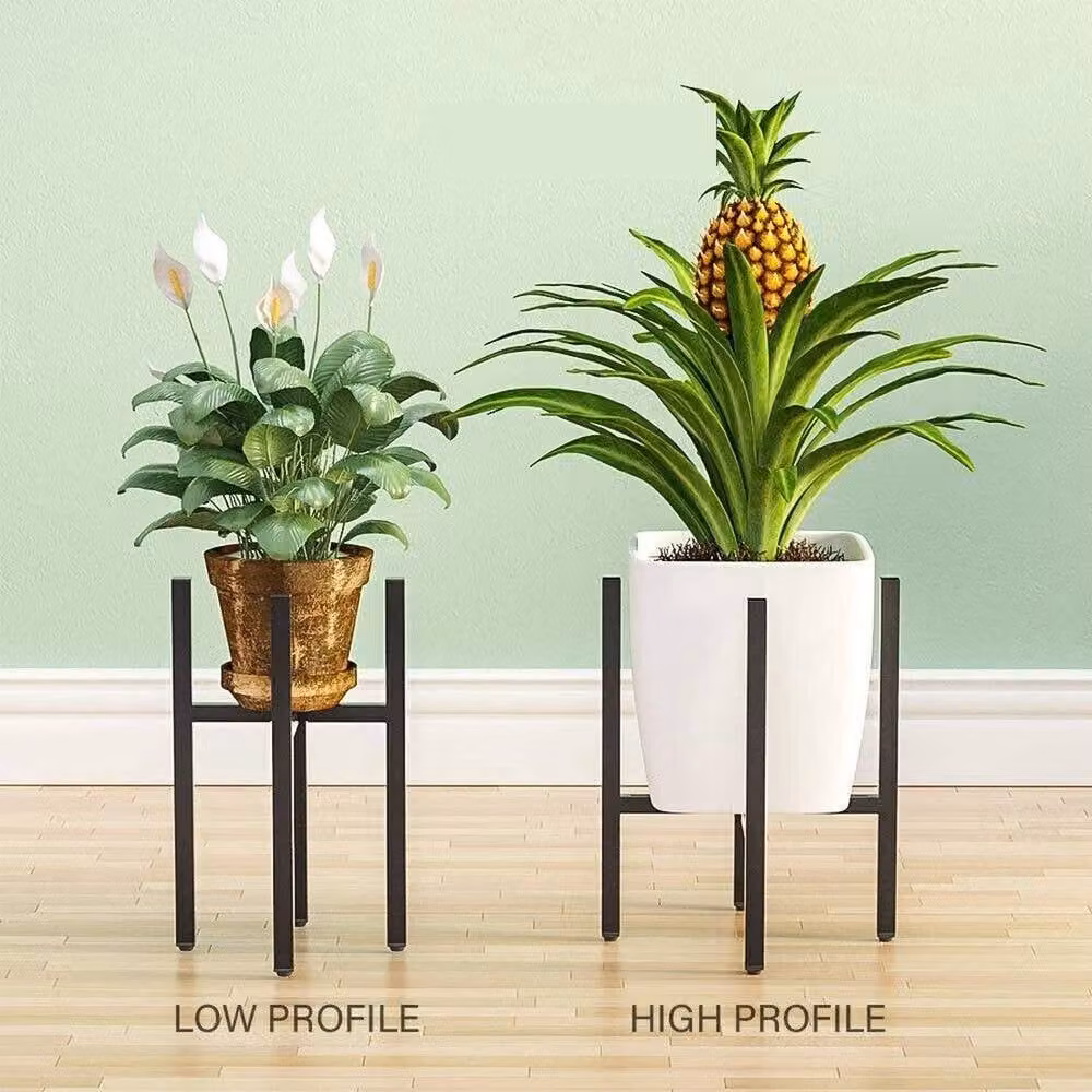 Kelvenix Matt Black Metal Extendable Plant Pot Stand and Mid-Century Flower Display Shelf – 3