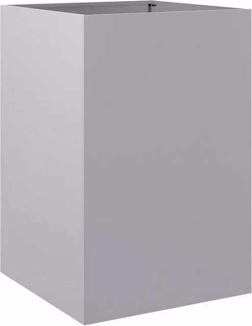 Berkfield Home Silver Galvanised Steel Planter Tub W: 52 cm, D: 48 cm, H: 75 cm – 1
