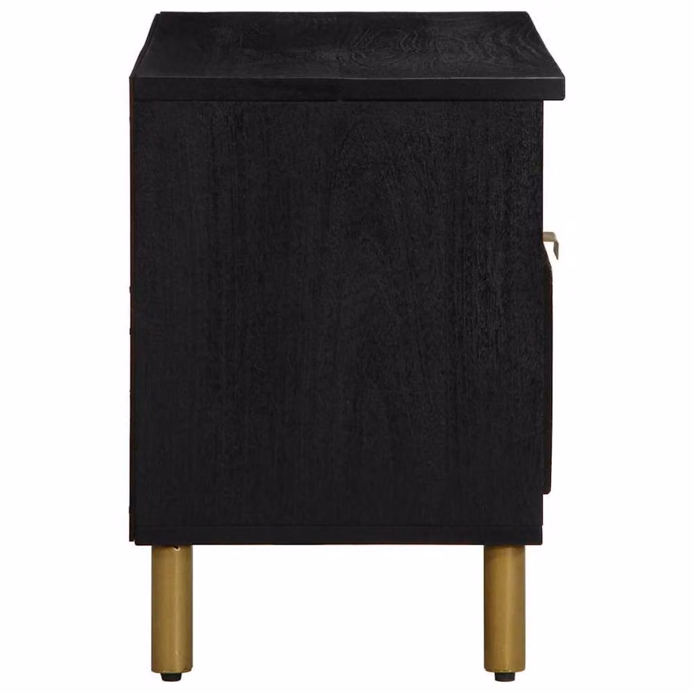 Berkfield Home Modern Black TV Cabinet in Engineered Wood W/D/H: 80 x 33 x 46 cm – 3