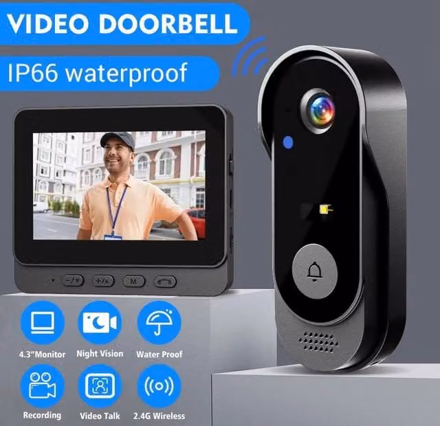 SPETLEK Wireless Video Doorbell Camera in Black