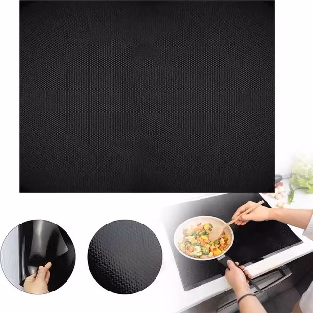 KORVIXA Black Silicone Induction Hob Protector Mat