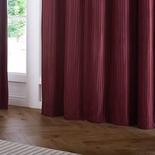 Paoletti Corinthian Red Velvet Eyelet Curtain Pair, W: 117 cm, H: 137 cm – 5