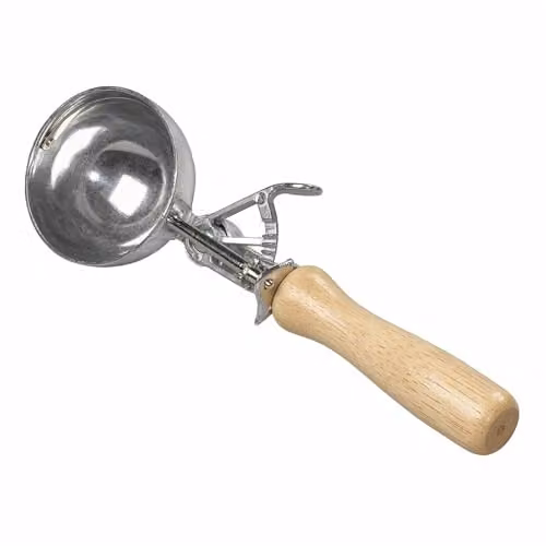 Tala Traditional Style Food Scoop with Natural Brown Wooden Handle, Dishwasher Safe