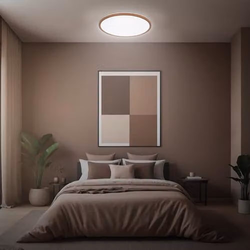 Briloner LED Ceiling Panel with Starry Sky Effect and Indirect Light, Brown, W: 37.5 cm, D: 22.0 cm, H: 4.5 cm – 3