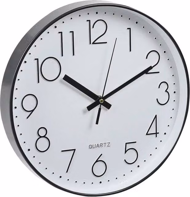Kelvenix Black Silent Non-Ticking Round Quartz Wall Clock, Diameter: 30 cm – 1