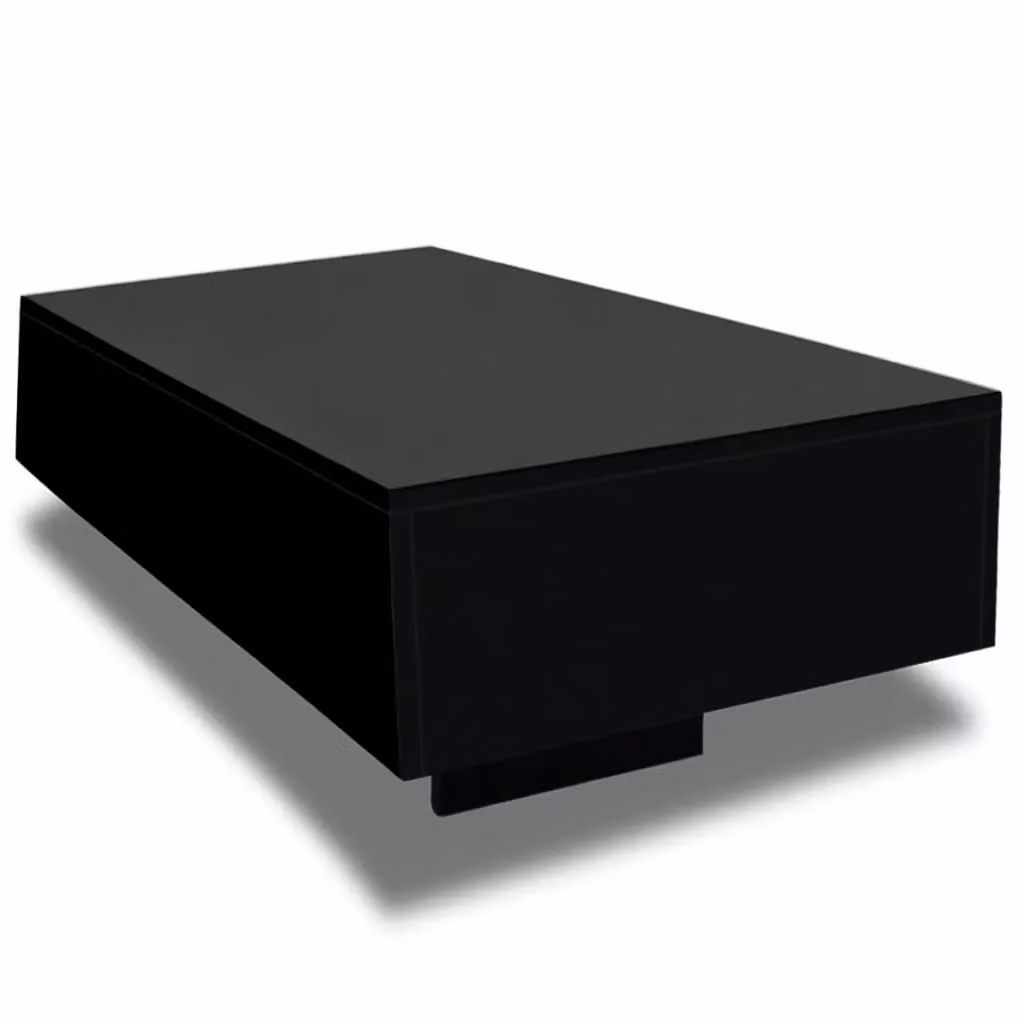 Berkfield Home Modern Rectangular Coffee Table in High Gloss Black – 2