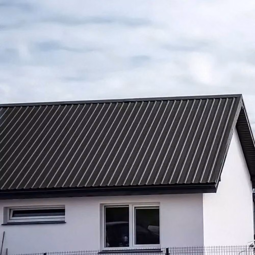 KORVIXA 12-Piece Black Corrugated Metal Roof Cladding, W: 100 cm, H: 200 cm – 4
