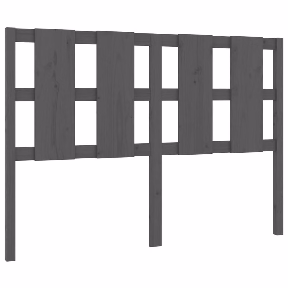 Berkfield Home Beautiful Bed Headboard in Grey Solid Pine Wood, W: 145.5 cm, D: 4 cm, H: 100 cm – 2