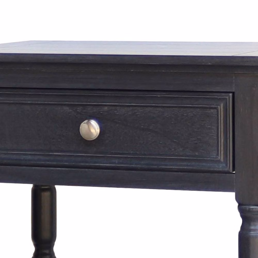 Hill Interiors Contour Collection Side Table in Black, W/D/H: 40 x 40 x 61 cm – 2