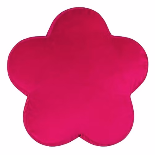 Riva Home Pink Floral Velvet Round Cushion, W/D/H: 45 x 45 x 45 cm