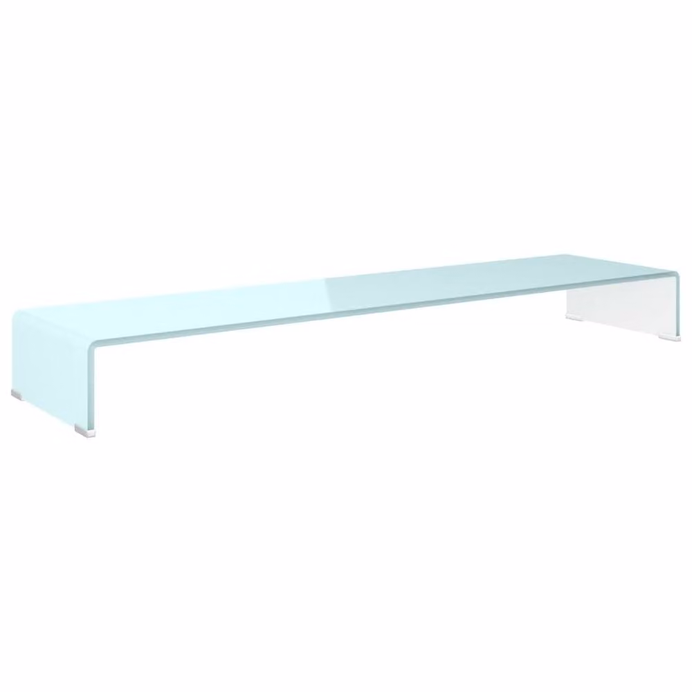 Berkfield Home Glass TV Stand and Monitor Riser in Aqua Green, W/D/H: 120 x 30 x 13 cm – 2