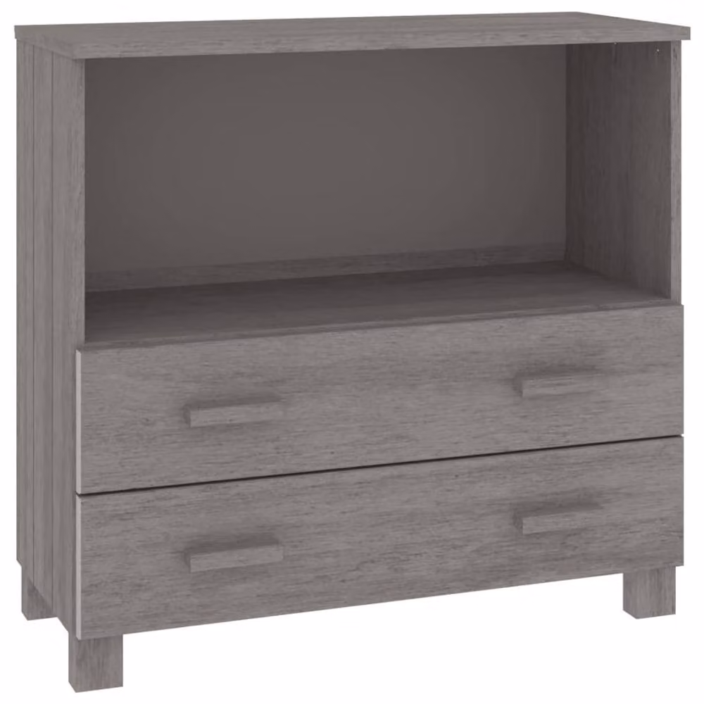 Berkfield Home HAMAR Sideboard in Light Grey, Solid Pine Wood, W/D/H: 85 x 35 x 80 cm – 2