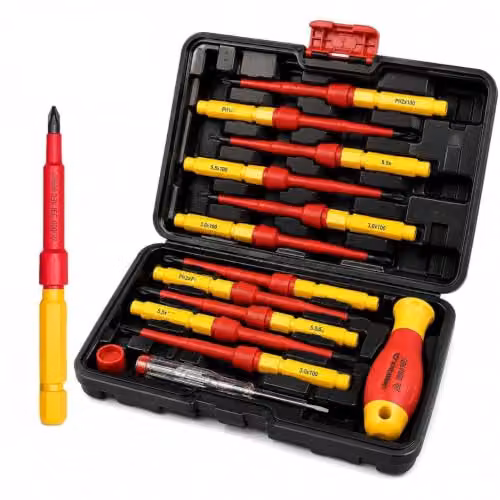 Lumberjack 13 Piece Red VDE Insulated Electrician Screwdriver Set