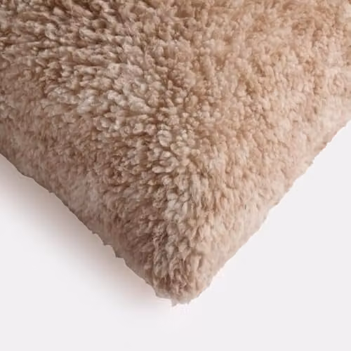 OHS Pack of 4 Teddy Marl Soft Fleece Cushion Covers, Beige, 45 x 45 cm – 3