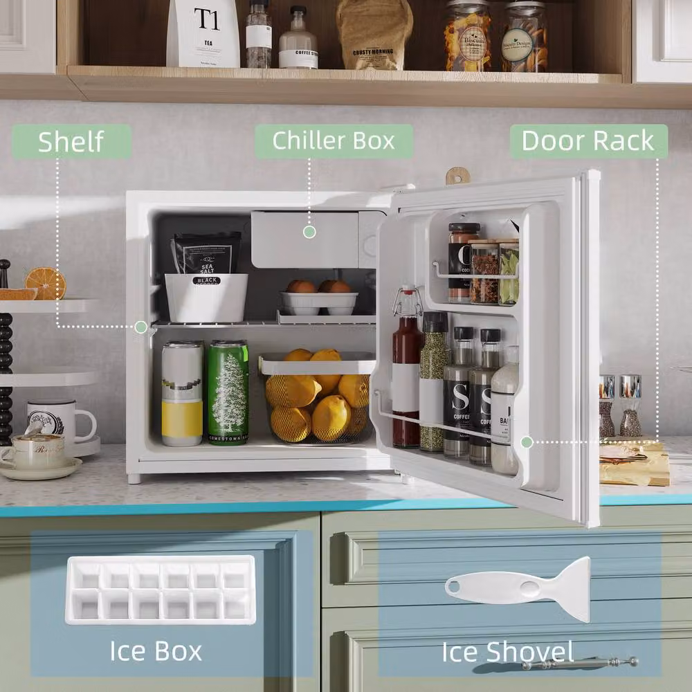 STILVORA 46L Table Top Mini Fridge with Reversible Door in Beige – 4